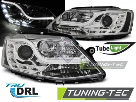 Передние фары Volkswagen Jetta 6 (2011-2018) Tube Light DRL хром