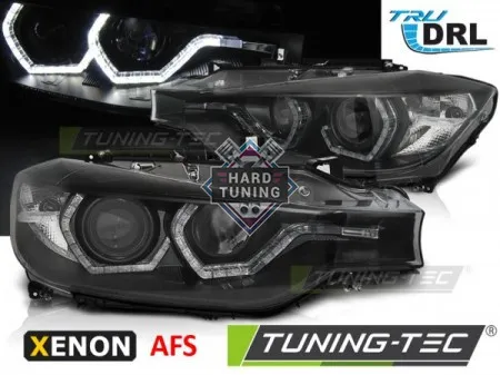 Передние фары BMW F30/F31 (2011-2015) XENON HEADLIGHTS ANGEL EYES LED DRL AFS fits черные