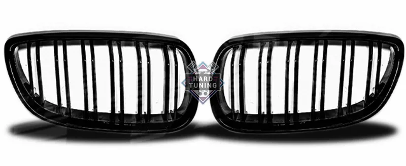 Решетки радиатора - ноздри M-STYLE черные, глянцевые c двойным ребром BMW E92 2006-2009
