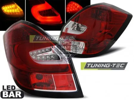 Задние фонари Skoda Fabia 2 (2007-2014) LED BAR красно-белые