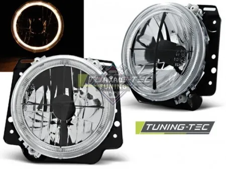 Передние фары Volkswagen Golf 2 (1983-1991) Angel Eyes хром