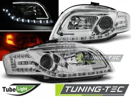 Передние фары AUDI A4 B7 2004-2008 HEADLIGHTS TUBE LIGHT fits хром