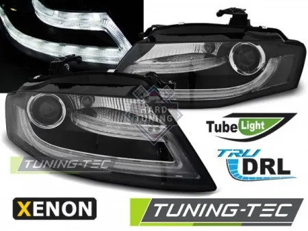 Передние фары AUDI A4 B8 04.08-11 XENON HEADLIGHTS TRUE DRL fits черные