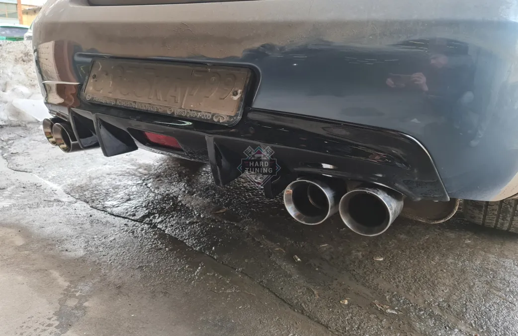 Диффузор заднего бампера V36 Европа Infiniti G25/G35/G37 (2006-2013) под 2 трубы 1х1 / под 4 трубы 2х2