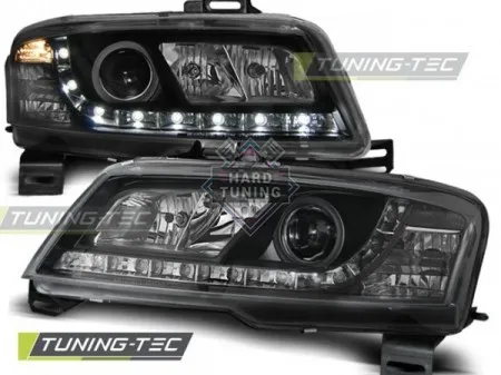 Передние фары Fiat Stilo 3D (2001-2008) Daylight черные