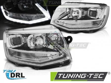 Передние фары Volkswagen T6 (2015-2019) HEADLIGHTS TRUE DRL хром