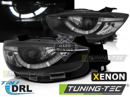 Передние фары MAZDA CX5 (2011-2015) TRUE DRL XENON черные