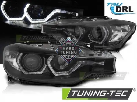 Передние фары BMW F30/F31 LCI (2015-2018) HEADLIGHTS ANGEL EYES LED DRL fits черные