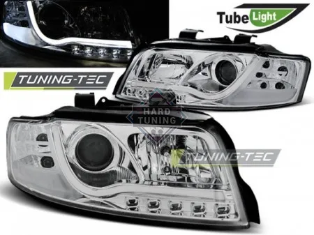 Передние фары AUDI A4 B6 2000-2004 HEADLIGHTS TUBE LIGHT fits хром