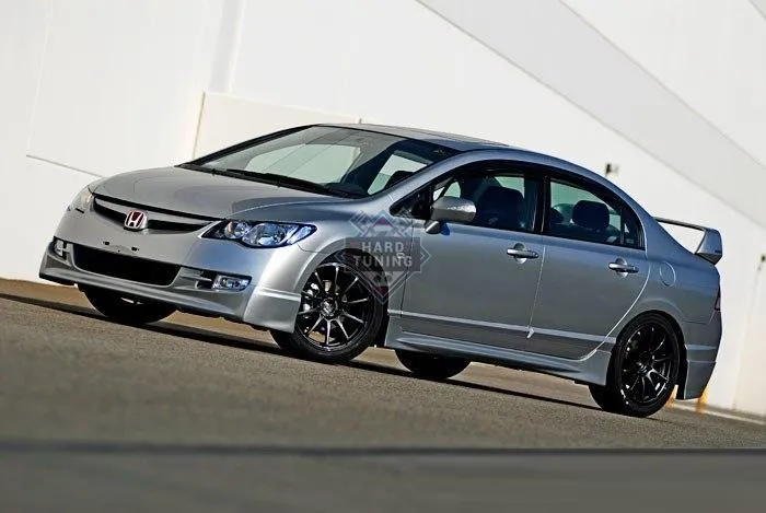 Накладка на передний бампер MUGEN Honda Civic 8 4D дорестайлинг стеклопластик
