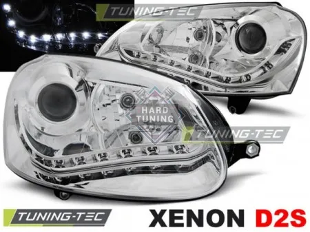 Передние фары Volkswagen Golf 5 (2003-2009) Xenon хром