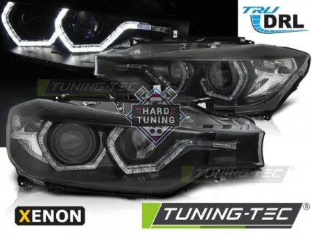 Передние фары BMW F30/F31 (2011-2015) XENON HEADLIGHTS ANGEL EYES LED DRL fits черные