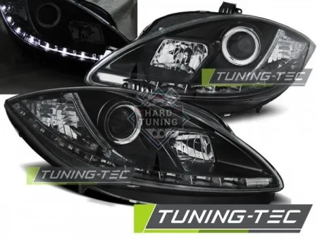 Передние фары Seat Leon / Altea (2009-2012) Daylight черные