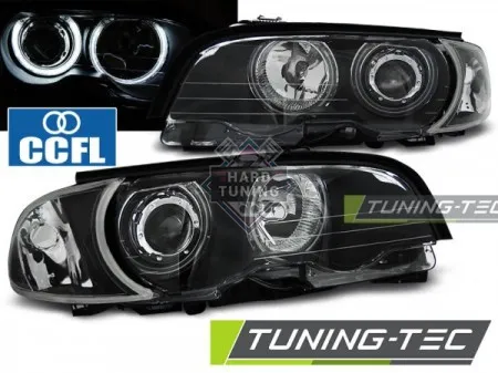 Передние фары BMW E46 (1999-2003) COUPE CABRIO HEADLIGHTS ANGEL EYES CCFL fits черные