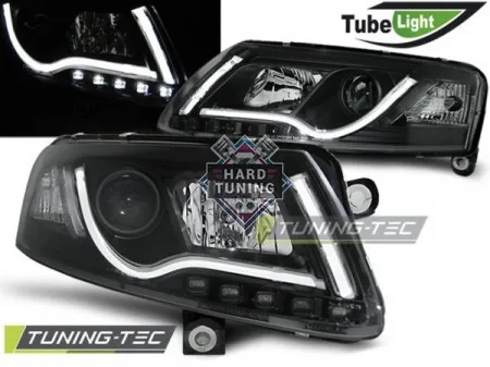 Передние фары AUDI A6 C6 2004-2008 HEADLIGHTS TUBE LIGHT fits черные