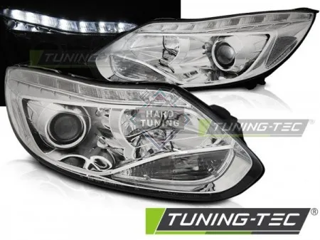 Передние фары Ford Focus 3 (2011- 2014) LED хром