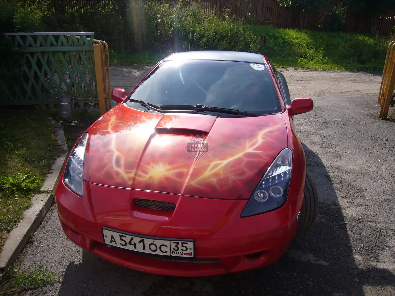 Передние фары Toyota Celica T230 (1999-2005) Angel Eyes черные