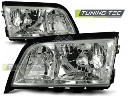 Передние фары Mercedes W202 C-Class (1993-2000)хром