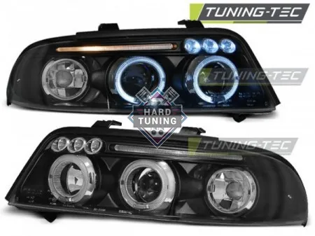 Передние фары AUDI A4 B5 1999-2000 HEADLIGHTS ANGEL EYES fits черные