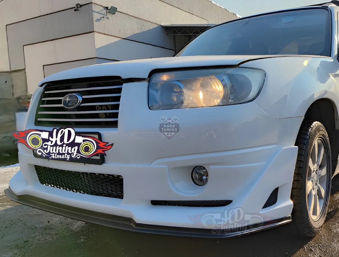 Накладка на передний бампер Syms со сплиттером Subaru Forester SG Рестайлинг