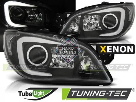 Передние фары Subaru Impreza 2 GD (2006-2007) Tube Light HID черные