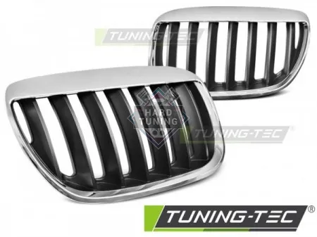 Решетки радиатора BMW X5 E53 LCI (2004-2006) GRILLE BROWS CHROME fits черные