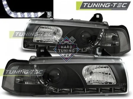 Передние фары BMW E36 (1990-1999) HEADLIGHTS DAYLIGHT fits черные