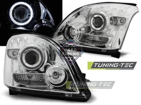 Передние фары Toyota Land Cruiser Prado 120 (2003-2009) Angel Eyes CCFL хром