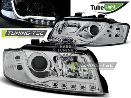 Передние фары AUDI A4 B6 2000-2004 HEADLIGHTS TUBE LIGHT fits хром