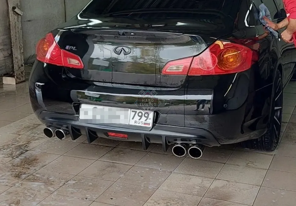 Диффузор заднего бампера V36 Европа Infiniti G25/G35/G37 (2006-2013) под 2 трубы 1х1 / под 4 трубы 2х2