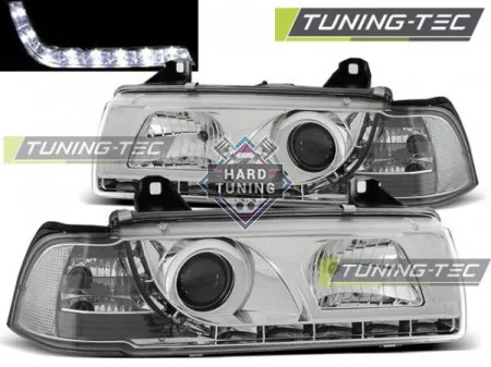 Передние фары BMW E36 (1990-1999) HEADLIGHTS DAYLIGHT fits хром