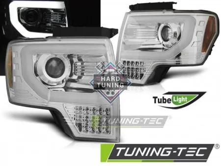Передние фары Ford F-150 MK12 (2008-2014) Tube Light хром