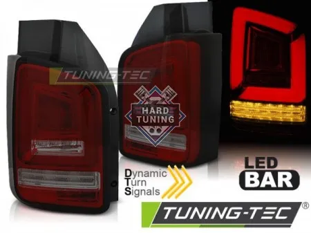 Задние фары VW T6 (2015-2019) TR LED BAR TAIL LIGHTS SEQ fits красно-тонировнные