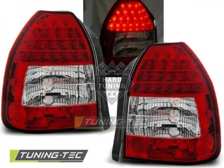 Задние фонари Honda Civic (1995-2001) 3D LED красно-белые