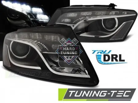 Передние фары AUDI Q5 2008-2012 HEADLIGHTS TRUE DRL fits черные