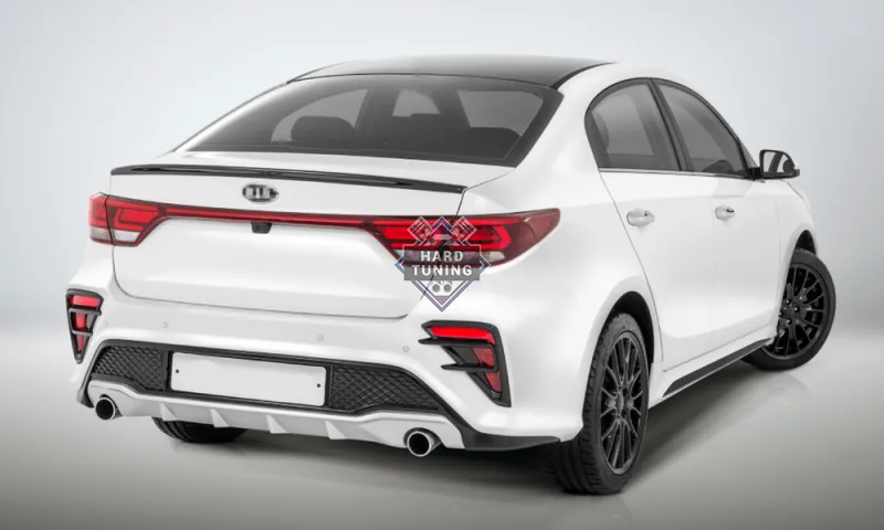 Задний бампер KUDOS KIA Rio 4 (2017-2020) под штатный / под двойной выхлоп
