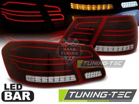 Задние фонари Mercedes W212 E-Class (2009-2013) LED BAR красно-белые