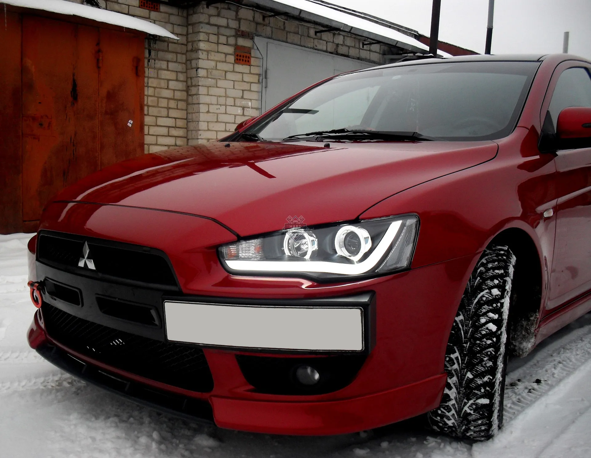 Передние фары AUDI R8 STYLE BLACK Mitsubishi Lancer 10