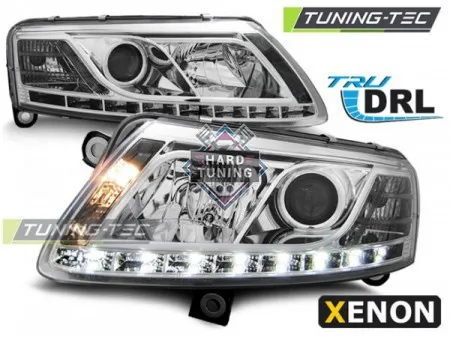 Передние фары AUDI A6 C6 2004-2008 XENON HEADLIGHTS TRUE DRL fits хром