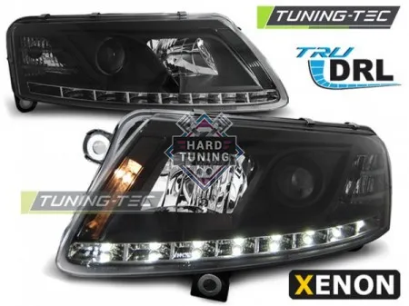 Передние фары AUDI A6 C6 04.2004-2008 XENON HEADLIGHTS TRUE DRL fits черные