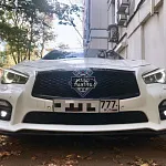 Сплиттер переднего бампера Infiniti Q50 дорестайлинг (Sport)