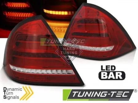 Задние фонари Mercedes W203 Sedan (2000-2004) LED BAR SEQ красно-белые