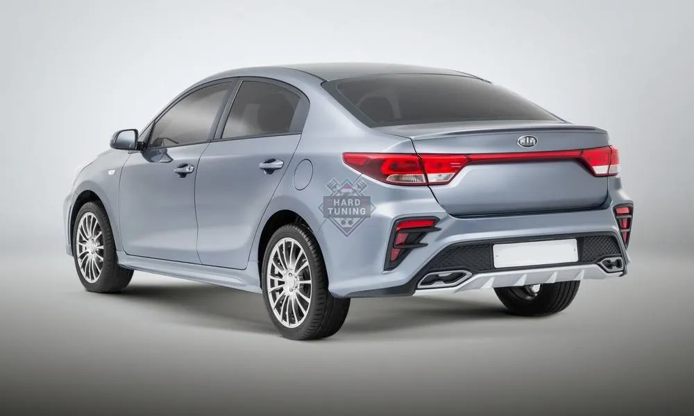 Задний бампер KUDOS KIA Rio 4 (2017-2020) под штатный / под двойной выхлоп