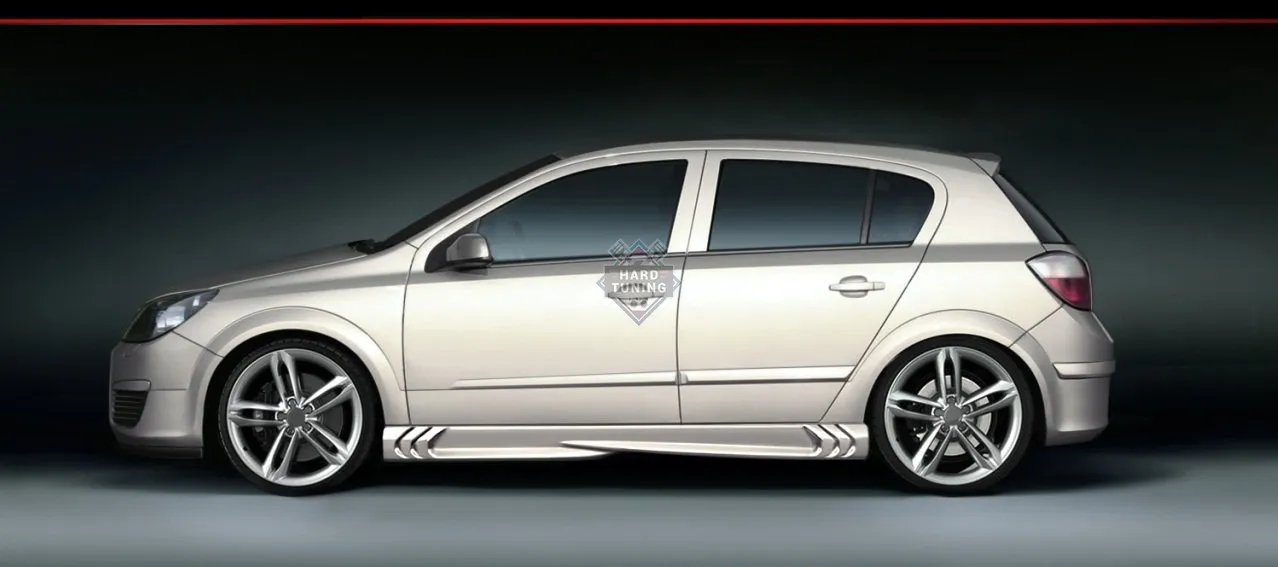 Накладки на пороги ST на Opel Astra H