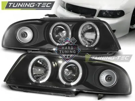 Передние фары AUDI A4 B5 1994-1998 HEADLIGHTS ANGEL EYES fits черные
