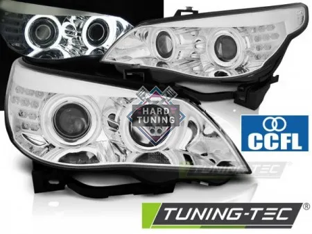 Передние фары BMW E60/E61 (2003-2007) HEADLIGHTS ANGEL EYES CCFL LED INDICATOR fits хром