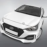 Передний бампер MERCEDES-STYLE ROMB под ДХО Hyundai Solaris 2 (2017-2020)