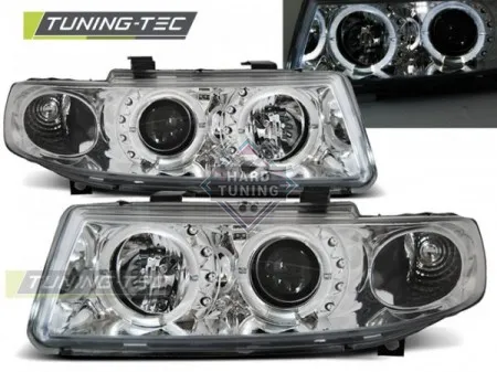 Передние фары Seat Leon / Toledo (1999-2004) Angel Eyes хром