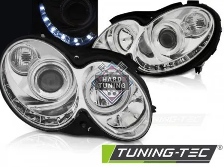Передние фары Mercedes CLK W209 (2003-2010) Daylight хром