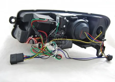 Передние фары Audi A6 С6 4F 2004-2008 Tube Lights под ксенон черные